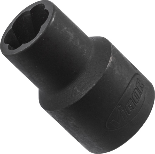 VIGOR Insert d'extraction de rainure en spirale, carré creux 12,5 mm (1/2 pouce), profil d'extraction de vis externe, 11 mm, V2402