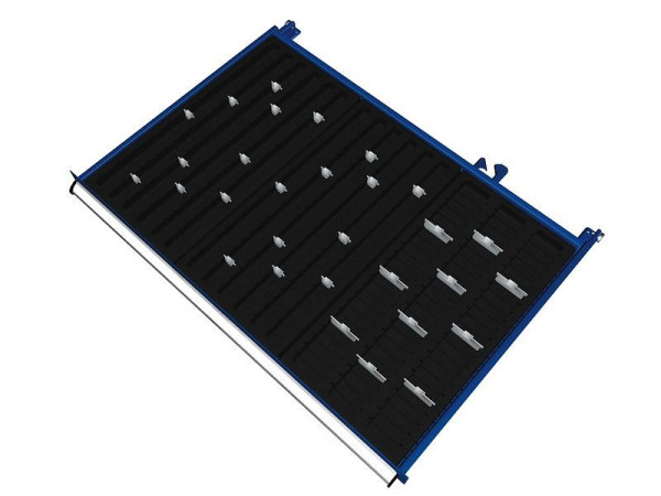 Kit de matériel de séparation KLW pour hauteurs de compartiment de tiroirs 50 à 400 mm dans armoire SJB, taille d'armoire 1031 x 750 mm L x P, SJB-B05-030