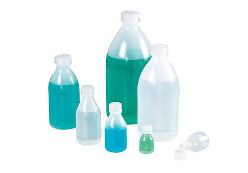 Flacons à col étroit bio DENIOS en PE vert, bouchon à vis, 50 ml, UE : 24 pièces, 281-742
