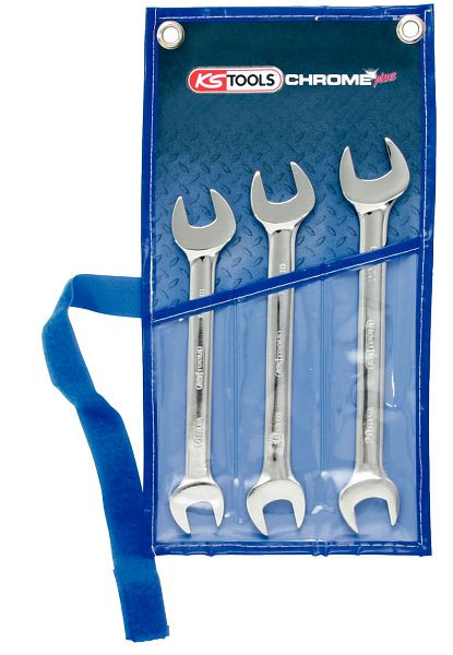 KS Tools CHROMEplus jeu de clés à fourche double, 3 pièces, 518.0743
