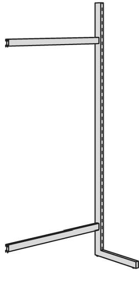 Kerkmann Univers étagère à bras libre, L 1000 x H 2000 mm, gris clair, 52870511