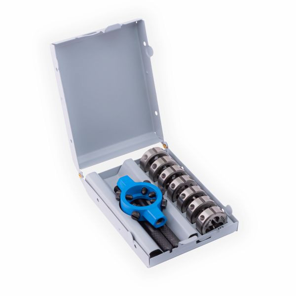 Assortiment de filetage extérieur GSR 8 pièces filière 25x9 et porte-filière pour M3 - M12, 00708030