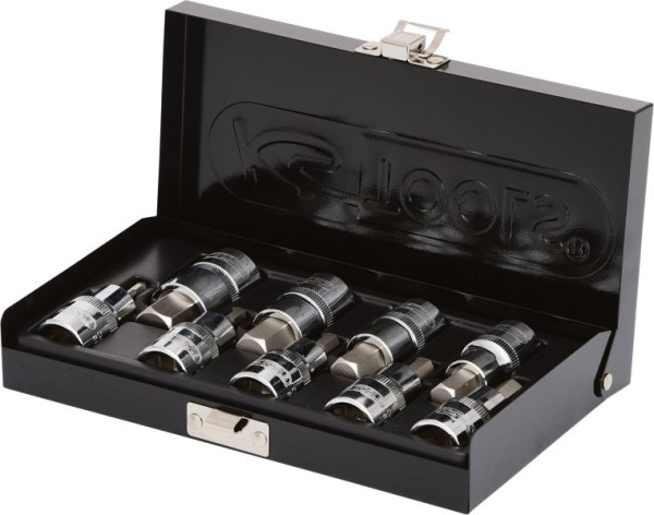 KS Tools Jeu de douilles à embouts 1/2" CHROMEplus, à six pans creux, 9 pièces 4-17 mm, courtes, 918.1330