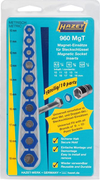 Insert magnétique Hazet, pour inserts de clé à douille, profil hexagonal externe, 960MGT