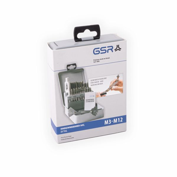 Assortiment de filetages internes GSR, jeu de tarauds manuels 23 pièces M3 - M12, 00708050