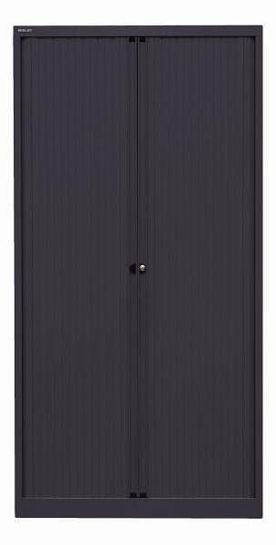 Armoire à volet roulant Bisley EuroTambour, 4 étagères, 5 OH, volet roulant noir, corps noir, ET410194S5633
