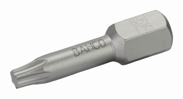Embouts Bahco 1/4", 25 mm, acier inoxydable, Torx®, T 15, paquet de 5, 65I/T15
