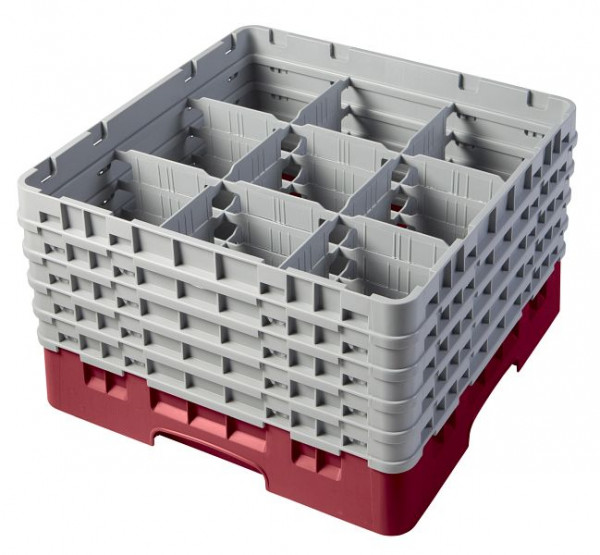 Panier de lavage Cambro 9 compartiments Camrack®, canneberges 25,8 cm, lot de 2, 9S958416