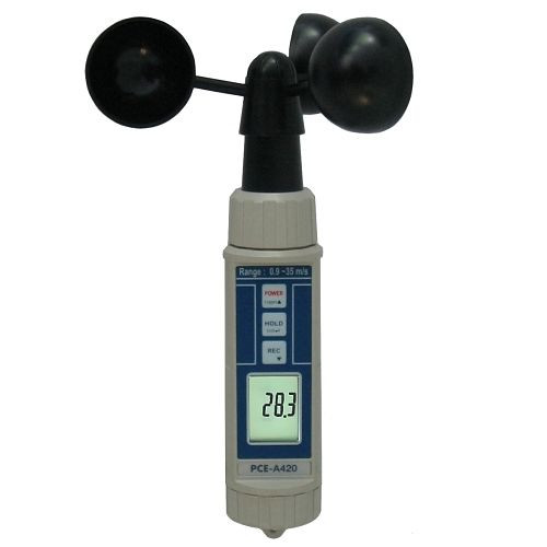 Débitmètre d'air PCE Instruments, m/s, km/h, nœuds, mph, ft/min, IP65, PCE-A420