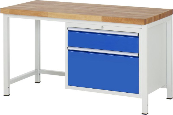 Etabli RAU série 8000 - modèle 8256, L1500 x P700 x H840 mm, base système L1495 x P650 x H800 mm, 03-8256A1-157B4S.11