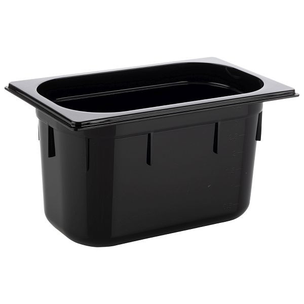 Bac APS GN 1/4, 26,5 x 16,2 cm, profondeur : 150 mm, polycarbonate, noir, 3,7 litres, 82074