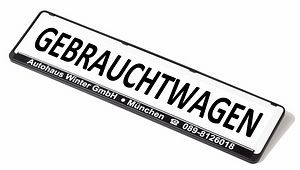 Eichner Miniletter panneau publicitaire standard, blanc, impression : Voitures d'occasion, 9219-00165
