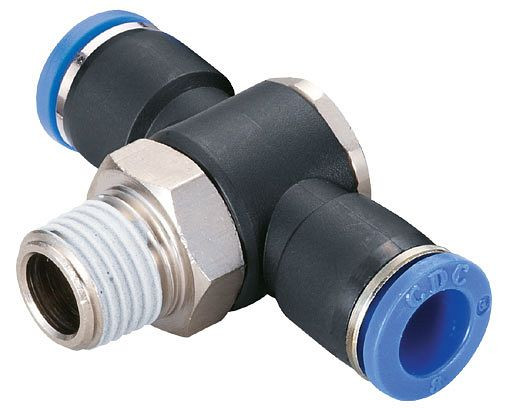 minuterie B-TVTEdk-4-1/8-KU, raccord vissé distributeur en T avec filetage conique, Ø tuyau : 4 mm, filetage : 1/8", UE : 5 pièces, 03181600