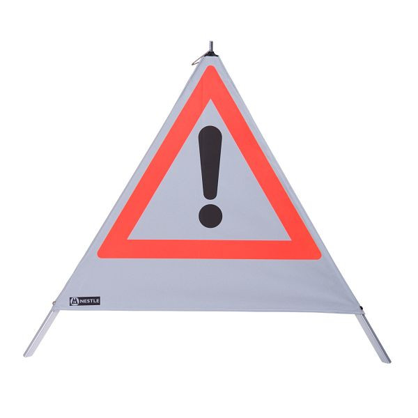 Pyramide d'avertissement NESTLE 90cm WAPY 90R, cadre lourd avec mécanisme à ressort, film rétro, point d'exclamation VZ101, 19006001