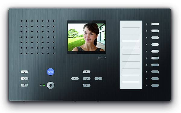 Interphone vidéo intérieur TCS pour mains libres série Carus ADAPTO + 10 boutons, montage en saillie noir, CAI2200-0156