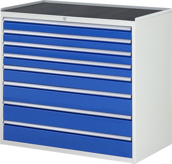 Armoire à tiroirs RAU série 7000, support métallique, 8 x tiroirs taille XXL 4xH90, 1xH120, 3xH150 mm, 1145x1035x650 mm, 03-XXL7.8A-MT.11