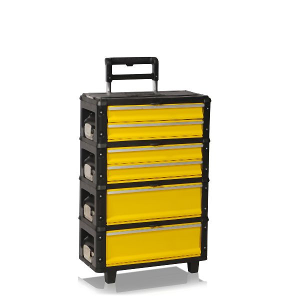Chariot à outils Metra, 4 compartiments 1.1.2.2 jaune, 10532