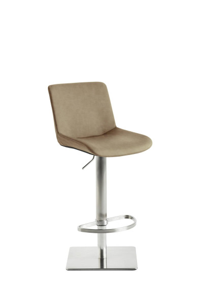 Mayer Sitzmöbel , structure en acier inoxydable, coque d'assise rembourrée, hauteur d'assise 54 - 79 cm, beige, 1287_04_26478