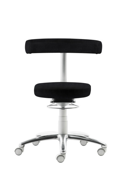 Mayer Sitzmöbel chaise pivotante fonctionnelle, réglage en hauteur du dossier, structure gris clair, confort d'assise 3D, noir, 1280_ERGO_GPOL_26397