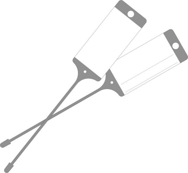 Etiquette de marchandises Eichner en PP résistante aux intempéries avec champ d'inscription neutre, gris clair, UE : 100 pièces, 9219-00779