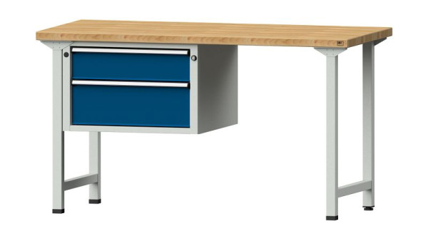 Établis ANKE Établi combiné, modèle 607 V, 1500 x 700 x 840 mm, RAL 7035/5010, BMP 40 mm, 415.016
