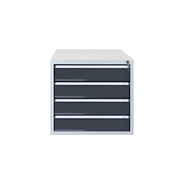 Caisson à tiroirs ADB avec quatre tiroirs, dimensions extérieures du corps : HxLxP : 500mm x 535mm x 700mm, corps gris anthracite, 51534
