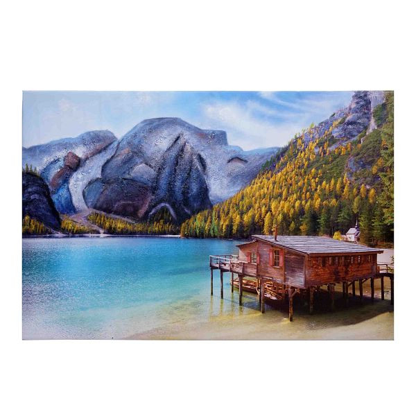 Paysage mural Mendler HWC-H25, peintures sur toile peinture au sable, peinture murale XL peinte à la main, 80x120cm, 72770