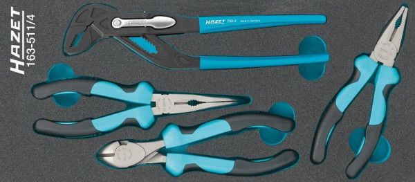 Jeu de pinces Hazet, nombre d'outils : 4, HAZET Safety Insert System (SIS), 163-511/4