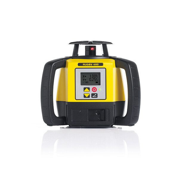 Leica Rugby 680 - Laser rotatif semi-automatique avec fonction double inclinaison en étui, récepteur MTR-90R, piles alcalines, 6017704