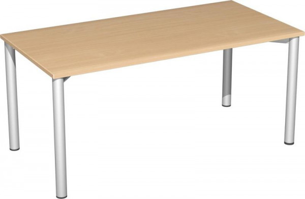 bureau geramöbel hauteur fixe, 1600x800x720, hêtre/argent, S-550103-BS
