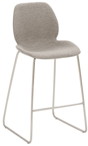 Mayer Sitzmöbel tabouret de comptoir mySOLO, housse d'assise cuir synthétique vintage gris clair/coque chiné, piètement luge acier inoxydable, 1176_K4_526