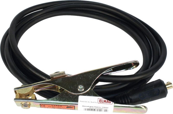 Câble de terre ELMAG 50mm², 3 mètres, 35/50, entièrement assemblé, 55281