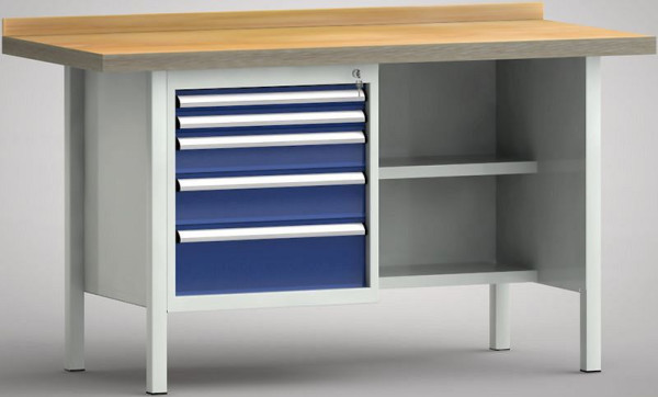Etabli standard KLW - 1500 x 700 x 840 mm L x P x H, WS138N-1500M40-E7028