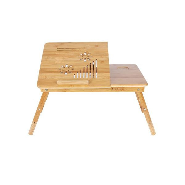 SONGMICS Table réglable pour ordinateur portable en bambou, LLD002