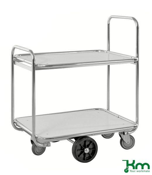 Chariot de préparation Kongamek avec 2 étagères, 900 x 630 x 1100 mm, KM8500-2M