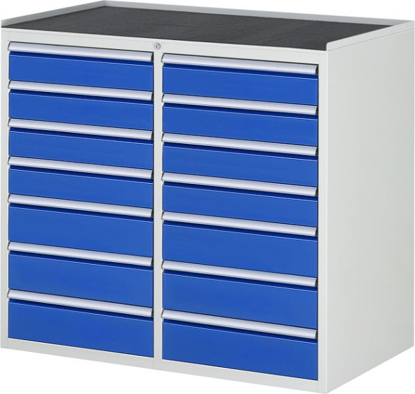 Armoire à tiroirs RAU série 7000, L1145xP650xH1035mm, tiroirs : gauche : 4xH120, 3xH150mm, droite : 4xH120, 3xH150mm, support métallique, 03-LL7.10.10A-MT.11