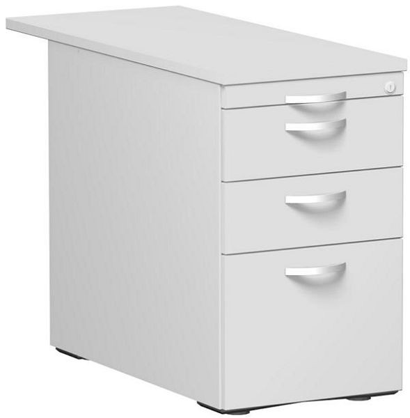 geramöbel conteneur sur pied avec dossiers suspendus et 2 tiroirs en métal, 438x1000x720, gris clair/gris clair/gris clair, N-0310HR1-LLL