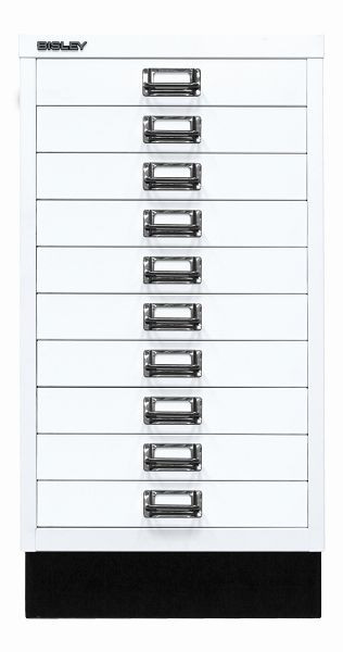 Bisley MultiDrawer™, série 29 avec base, DIN A3, 10 tiroirs, blanc signalisation, L29A310S696