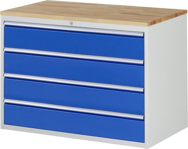 Armoire à tiroirs RAU série 7000, plan de travail en hêtre massif, 4 x tiroirs taille XXL 4xH180 mm, 1145x825x650 mm, 03-XXL5.1A-B.11