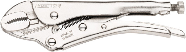 Pince multiprise Hazet, becs demi-ronds, levier de serrage rapide, coupe-fil, surface : nickelée, dimensions / longueur : 180 mm, 757-7