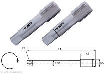 BAER HSSE jeu de 2 tarauds à main G (BSP) 1'' x 11, 130304006