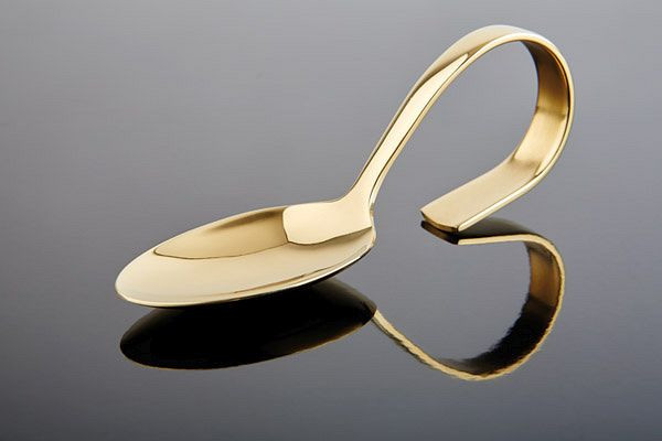 Cuillère gourmande APS -CLASSIC-, longueur : 12 cm, acier inoxydable 18/8, aspect doré, 00691