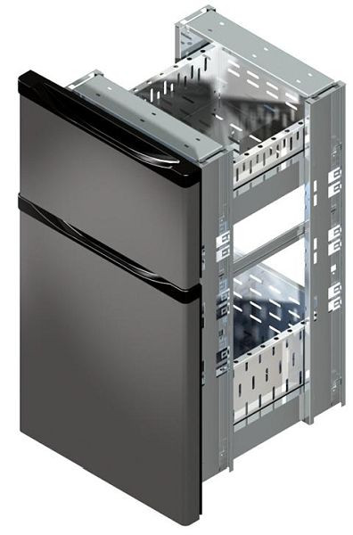 bloc tiroirs gel-o-mat pour tables réfrigérées boissons portes 51 cm, noir, 1 x 2/3 + 1 x 1/3 tiroirs, 290KT.30S