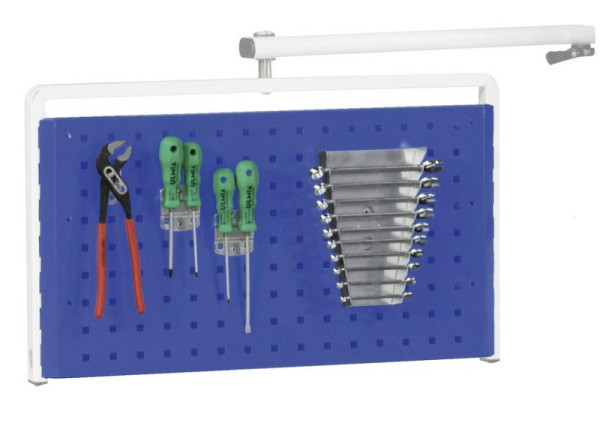 Plaque perforée ANKE pour châssis de base avec perforation carrée de 10 mm; 650 x 360 mm (LxH); RAL 7035; Entraxe de 38 mm, 960.712