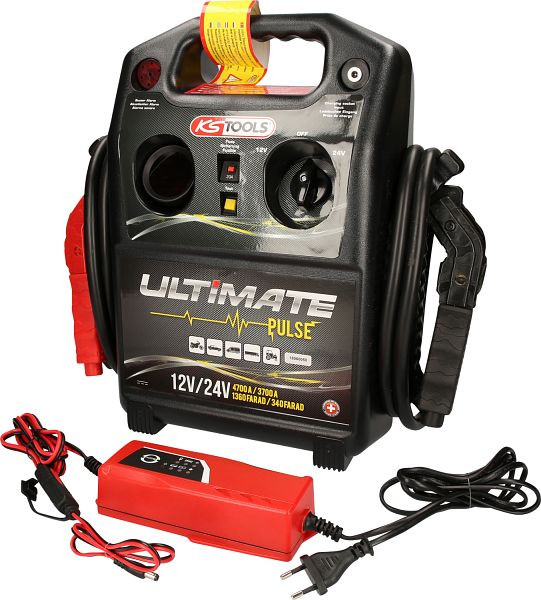 KS Tools Booster de condensateur 12 V/24 V – Démarreur de saut mobile 4700 A/3700 A, 550.1850