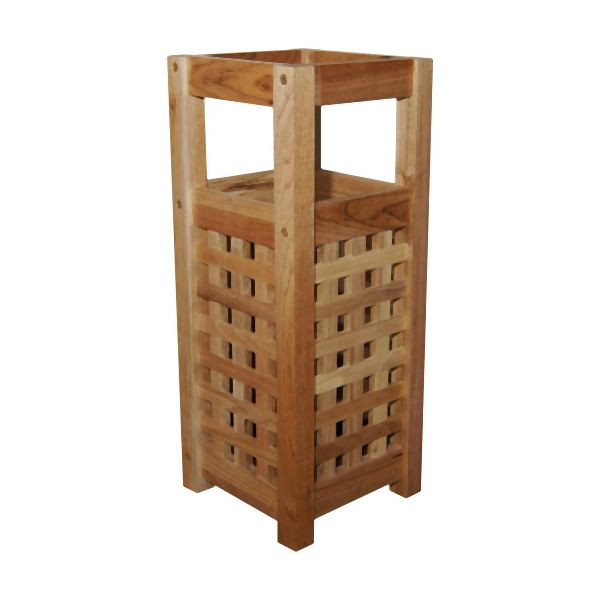 Porte-parapluie Metra en bois de noyer, motif grille, 10127