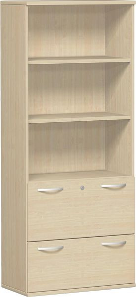armoire modulaire geramöbel 1.+2. Dossier suspendu à hauteur de dossier avec verrouillage centralisé et serrure de tiroir, verrouillable, 800x425x1920, érable/érable, N-10M50830-AA