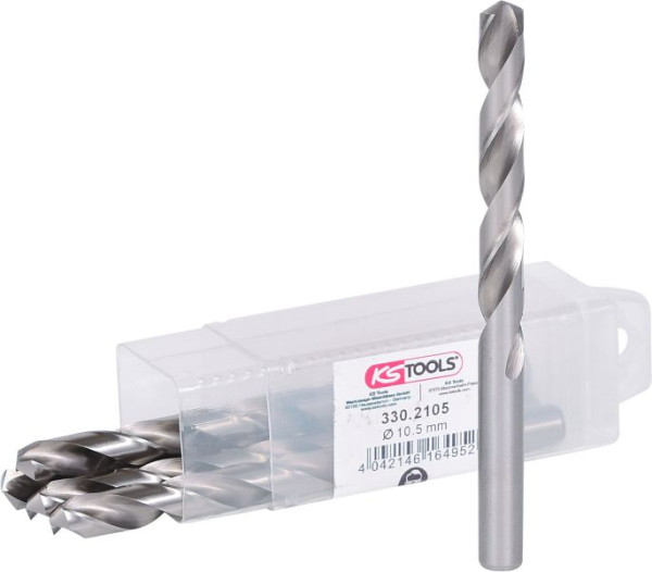 KS Tools Foret hélicoïdal HSS-G, 10,5 mm, paquet de 5, 330.2105