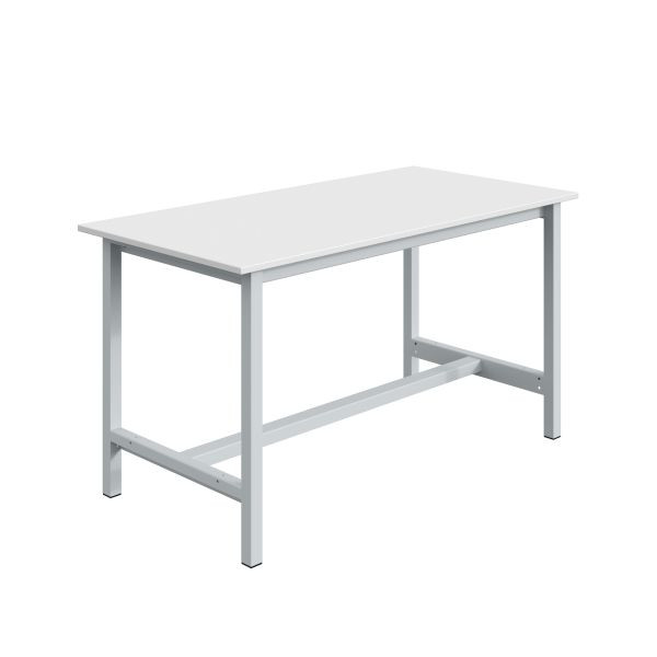Etabli SOFAME PTH L 1200 x P 750 x H 830 mm, plan de travail RESITOP stratifié 30 mm, gris clair RAL 7035, W010020081GC