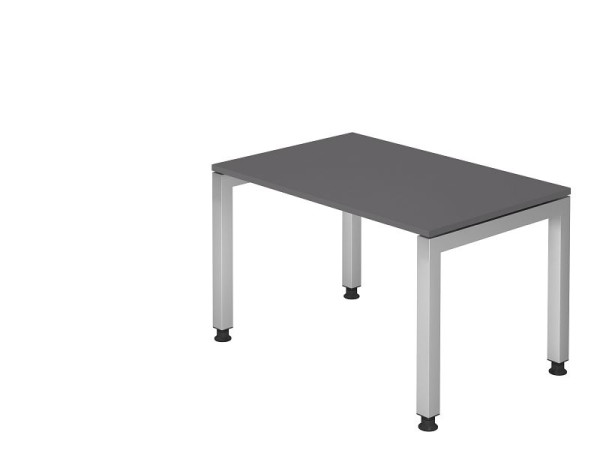 Bureau Hammerbacher pied en U carré 120x80cm graphite, forme rectangulaire, plateau flottant, VJS12/G/S